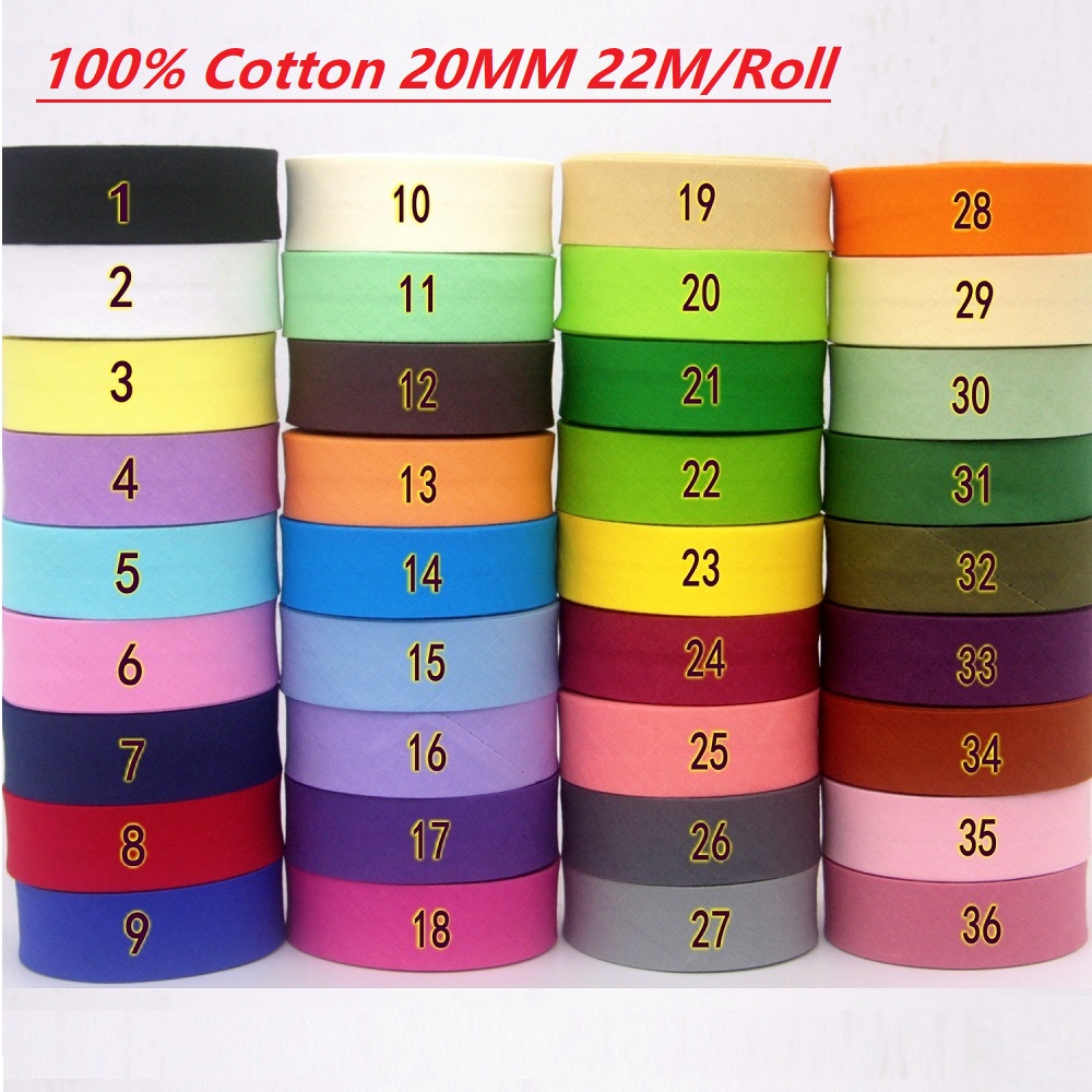Ribbon Organza Roll - Nastro sbieco 100% cotone, 22m/rotolo, larghezza